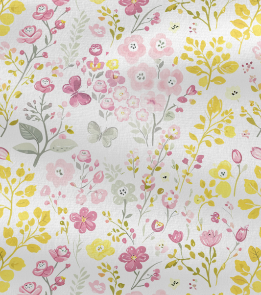 🌸 100% Cotton Floral Fabric Pre-Cut 19x19 Inches